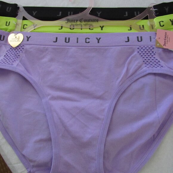 JUICY COUTURE BIKINI PANTIES SIZE 1X WOMEN 3 PAIRS SEAMLESS COMFY #JC3009 - Picture 1 of 6